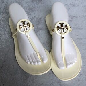 Tory Burch Cream and Gold Sandals